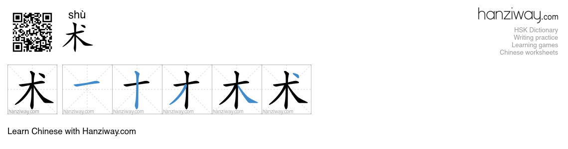 Character 术 stroke orders