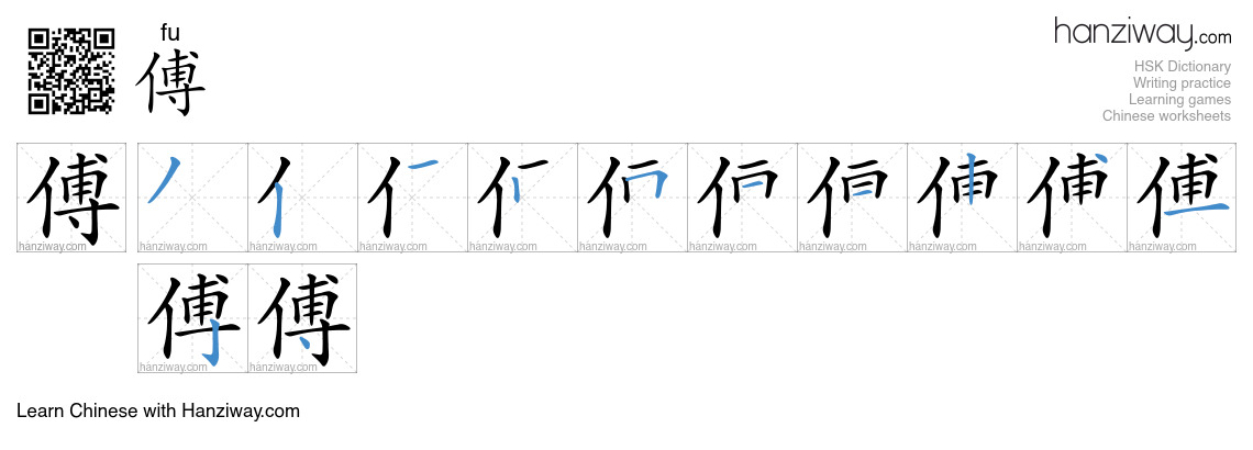 Character 傅 stroke orders