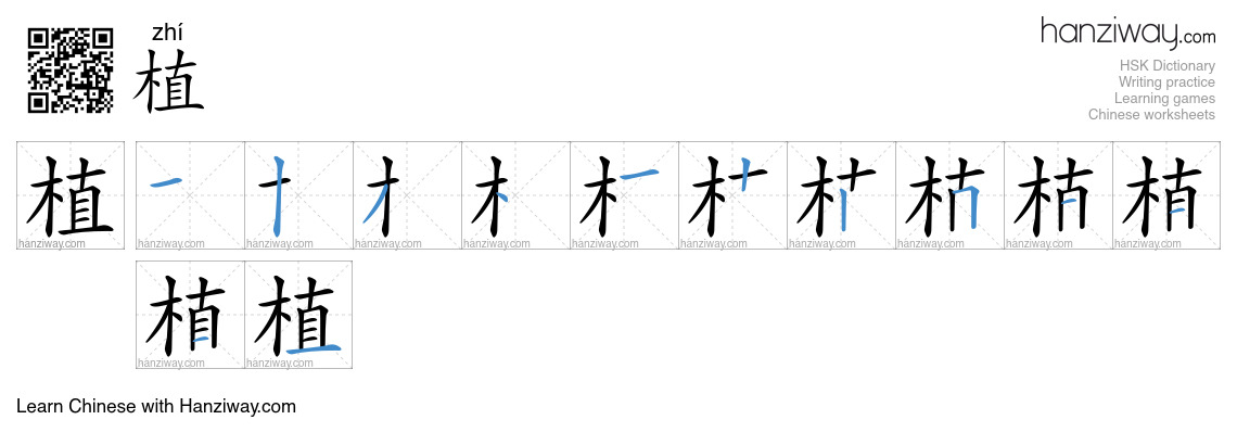 Character 植 stroke orders