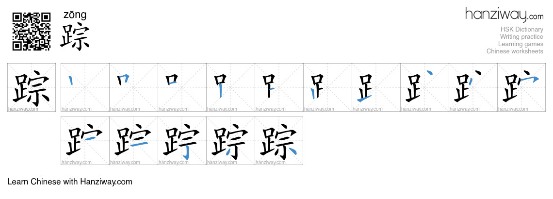 Character 踪 stroke orders