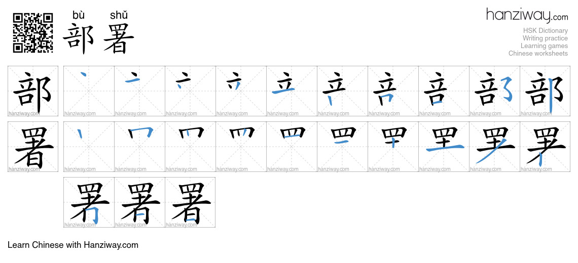 Character 部署 stroke orders
