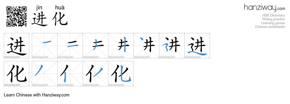 Character 进化 stroke orders