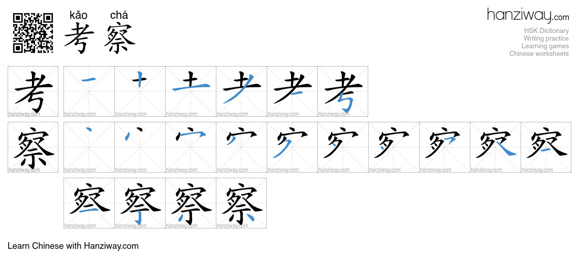 Character 考察 stroke orders