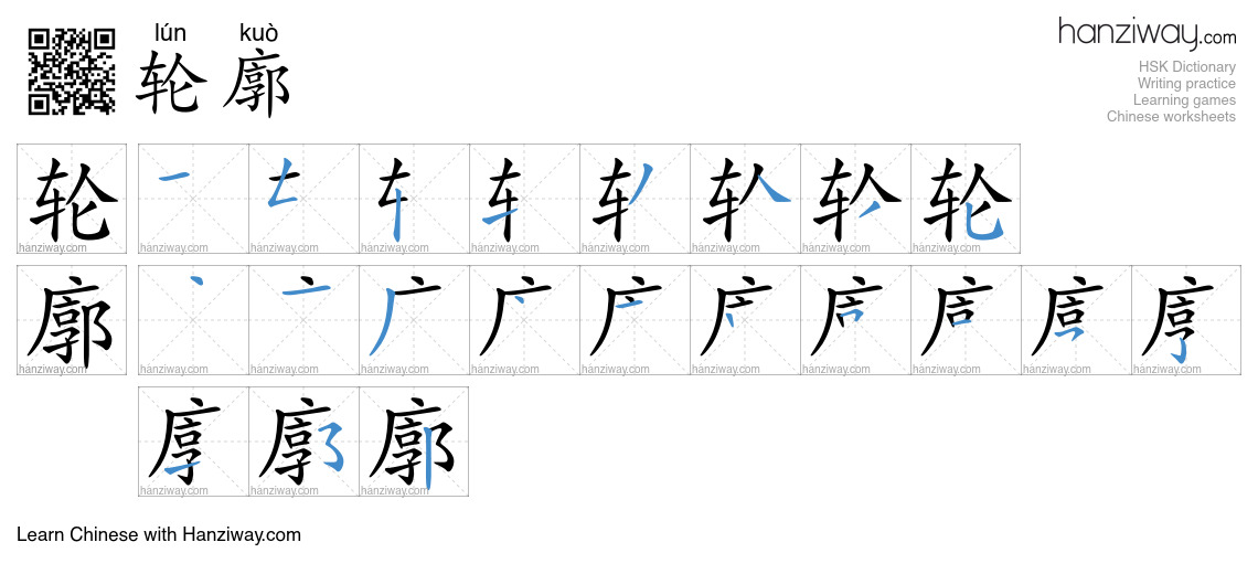 Character 轮廓 stroke orders