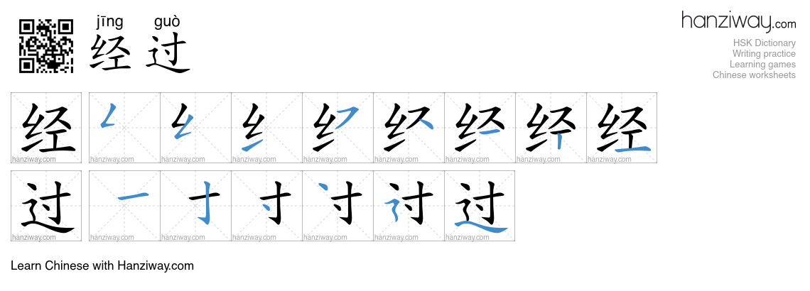 Character 经过 stroke orders