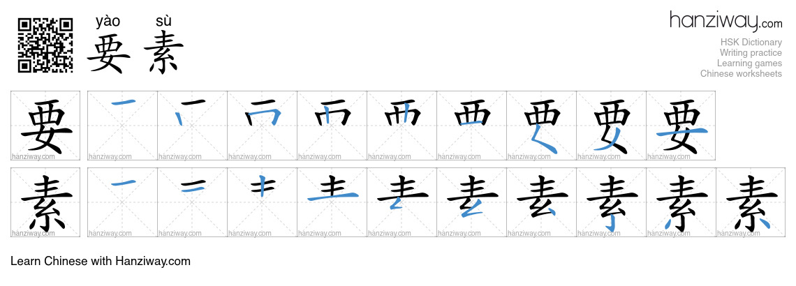 Character 要素 stroke orders