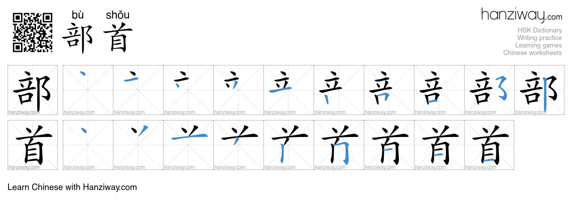 Character 部首 stroke orders