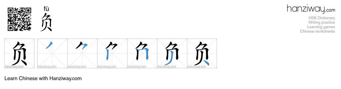 Character 负 stroke orders