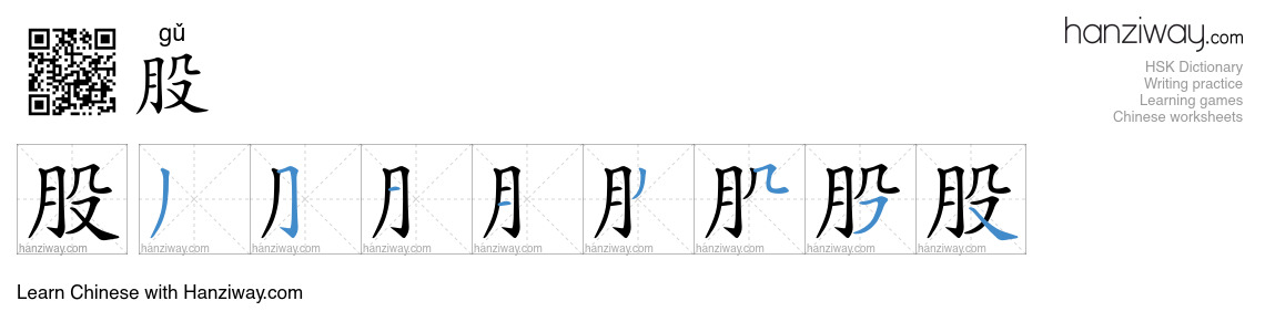 Character 股 stroke orders