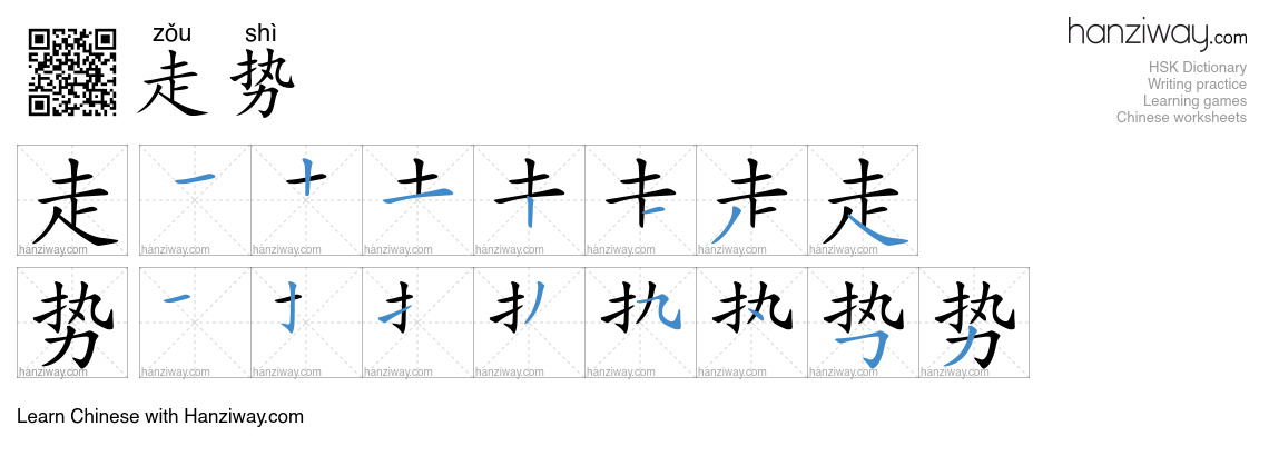 Character 走势 stroke orders